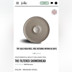 Jolie filtered shower head in brushed steel